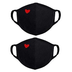 🆕 2 Pack Face Mask With Heart